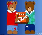 Два медведя с торт ко дню рождения представлять букву H